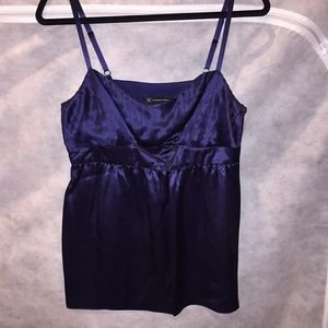 INC silk navy blue tank top.